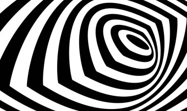 Siyah ve beyaz soyut arkaplan pop sanatı tarzında, hipnotik yaratıcı tasarım kavramına sahip duvar kağıdı 