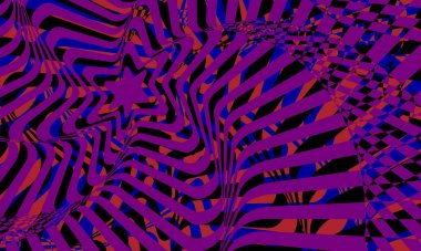mor ve siyah soyutlanmış arka plan pop sanatı tarzında, hipnotik yaratıcı tasarım kavramına sahip duvar kağıdı 