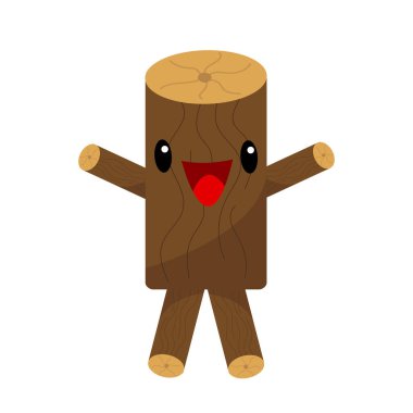 Şirin bir ağaç kütüğünün vektör çizimi 