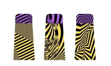 Kozmetik krem tüplerinin soyut ribauntlu hipnotik kalıpların pop sanat tarzında çizimi