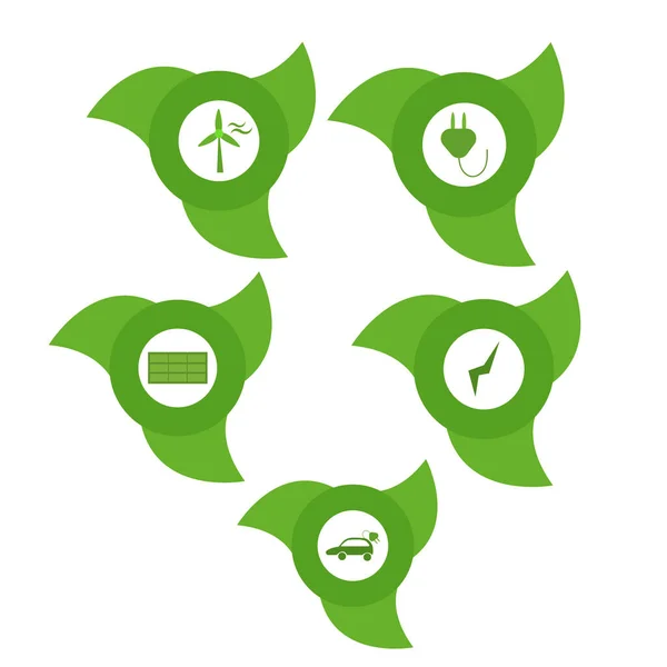 Das Grüne Umweltfreundliche Konzept Mit Symboldesign Vektorillustration Mit Grünen Öko — Stockvektor