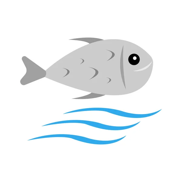 Fisch Über Wasser Web Symbol Einfache Illustration — Stockvektor
