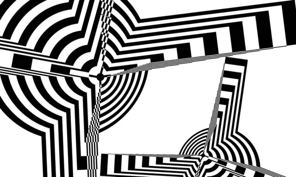 黑白相间的抽象背景 流行艺术风格 墙纸与催眠创意设计理念 — 图库矢量图片