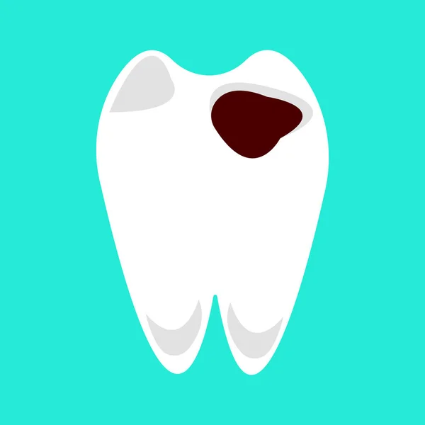 Ilustração Vetorial Dente Com Cárie —  Vetores de Stock