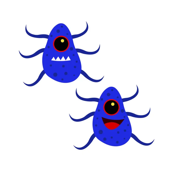 Personajes Dibujos Animados Monstruos Bacterias Con Ojo — Archivo Imágenes Vectoriales
