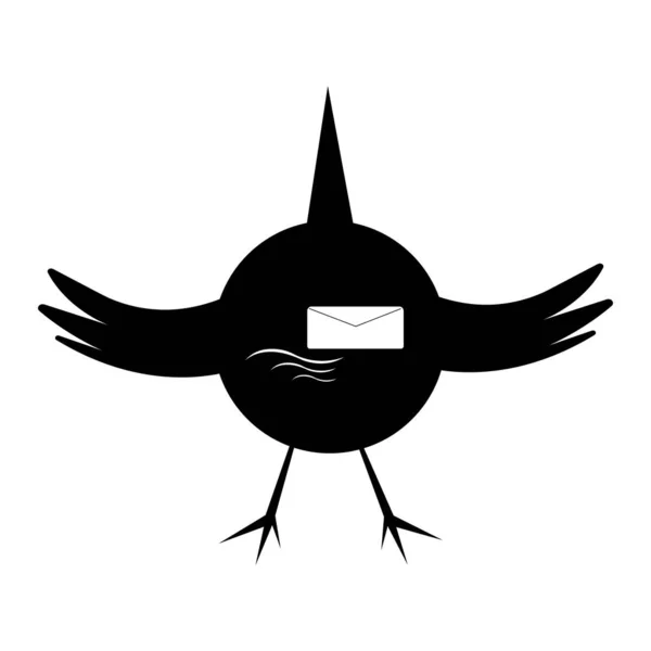 Vektor Illustration Einer Cartoon Figur Der Lieferung Schwarzer Vogel Mit — Stockvektor
