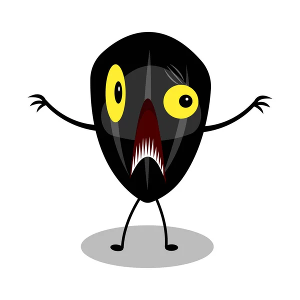 Illustration Der Fantasy Cartoon Monster Saatfigur Mit Gelben Augen Und — Stockvektor