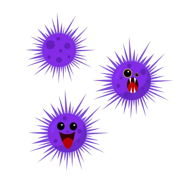 Virus Las Bacterias Monstruo Dibujos Animados Con Ojos Sobre Fondo — Archivo Imágenes Vectoriales