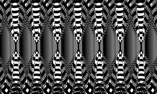 Pop Sanatı Tarzında Siyah Beyaz Soyutlanmış Arka Plan Hipnotik Konsept — Stok Vektör
