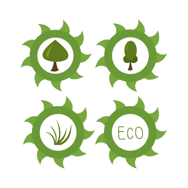 Concetto Green Eco Friendly Con Icon Design Illustrazione Vettoriale Con — Vettoriale Stock