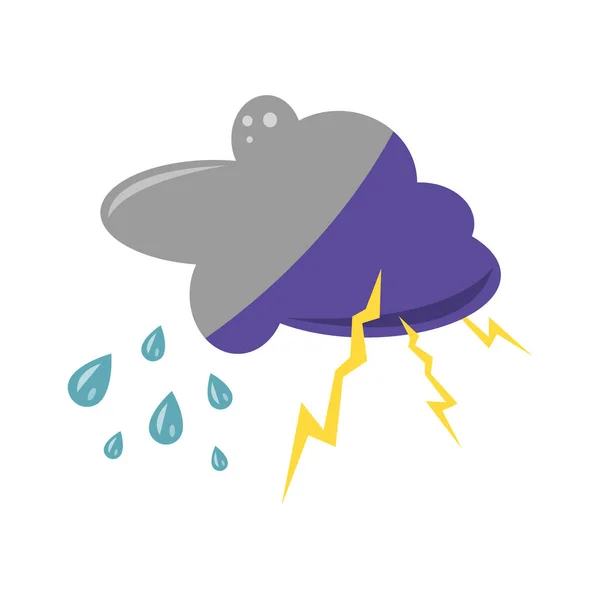 Wolken Wetter Regen Cartoon Vektor Illustration Grafik Design — Stockvektor