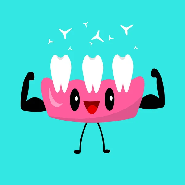 Концепция Стоматологической Помощи Карикатурными Деснами Зубами Векторная Иллюстрация Гигиена Полости — стоковый вектор