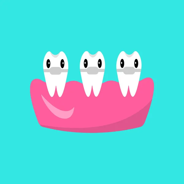 Concept Soins Dentaires Avec Gommes Dents Dessin Animé Illustration Vectorielle — Image vectorielle