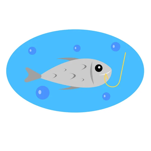 Vissen Het Water Web Icoon Eenvoudige Illustratie — Stockvector