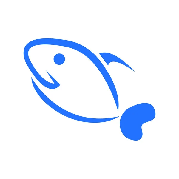 Silhouette Fish White Background Web Icon Simple Illustration — Stok Vektör