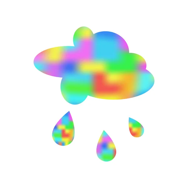 Vektor Illustration Der Wolkenform Mit Abstrakten Mehrfarbigen Gradienten Glanzmuster Auf — Stockvektor