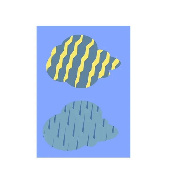 Векторная Иллюстрация Форм Облаков Бесшовным Цветовым Узором Синем Белом Фоне — стоковый вектор