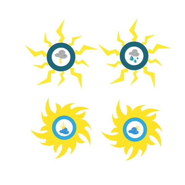 Sun Cloud Logo Vector Illustration Weather Icons — Vetor de Stock