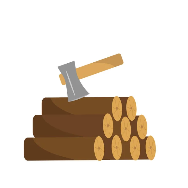 Hout Logboek Icoon Illustratie Van Houten Logs Vector Illustratie — Stockvector