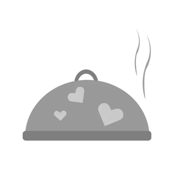 Illustration Restaurant Cloche Hearts Pattern Lid Vector Illustration — Stok Vektör