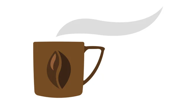 ダークグレインとスチームのパターンを持つコーヒーカップ 白を基調とした人気のエネルギードリンクオブジェクトの概念 — ストックベクタ