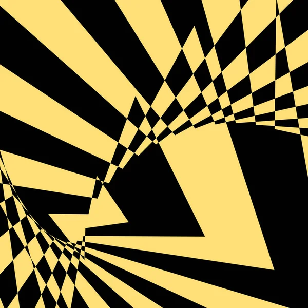 ポップアートのスタイルで黒と黄色の抽象リブの背景 催眠コンセプトの創造のための壁紙 — ストックベクタ