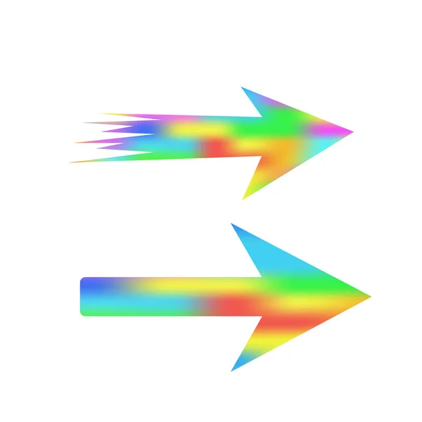Illustration Vectorielle Des Formes Flèches Avec Motif Abstrait Dégradé Multicolore — Image vectorielle