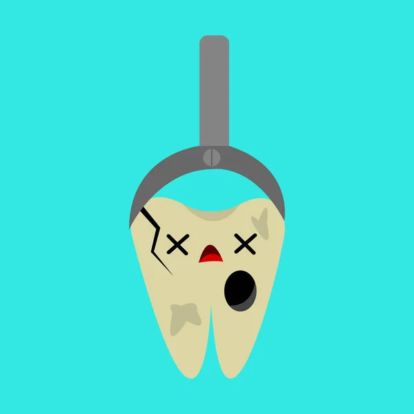 Ağız Temizliği Diş Sağlığı Konsepti Dişleri Ağrıyan Bir Dişin Çizgi — Stok Vektör