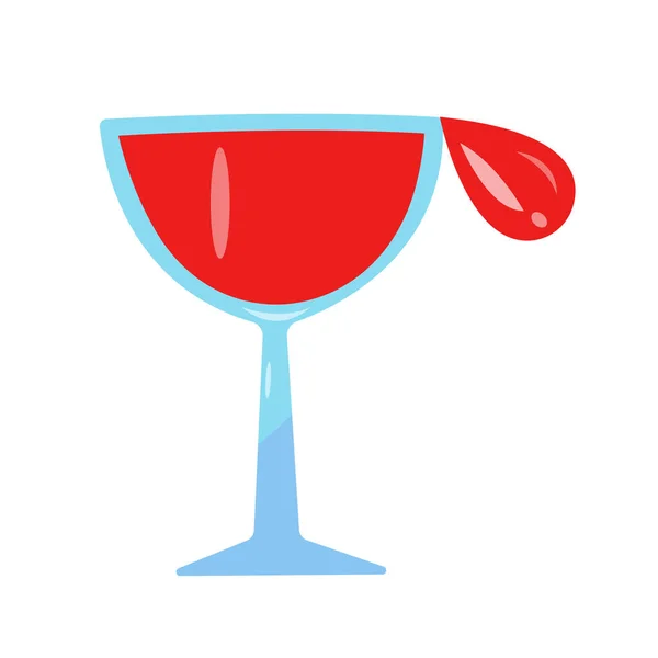 Illustration Glass Red Wine — Stock Vector