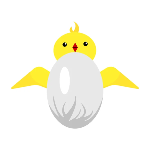 Симпатичная Курица Яичной Скорлупе Концепция Животных — стоковый вектор