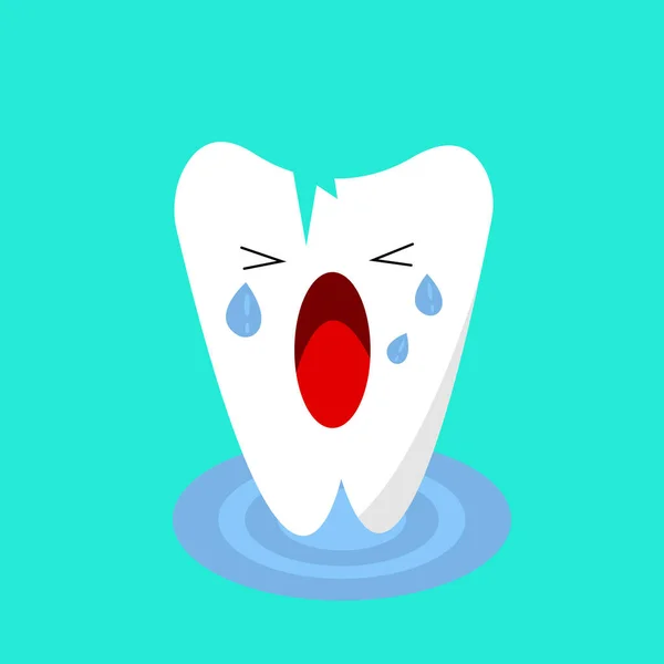 Vector Illustration Illness Tooth Crying — Stock Vector