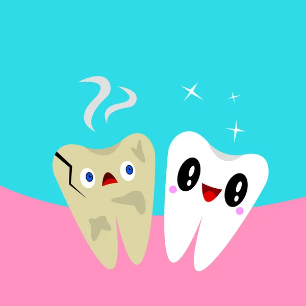 Higiene Dental Oral Concepto Salud Dental Los Personajes Dibujos Animados — Vector de stock