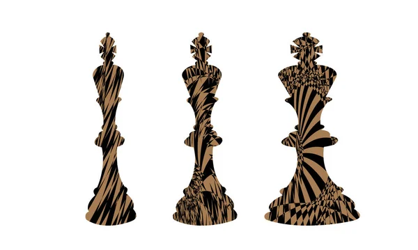 Иллюстрация Шахматистов Абстрактными Ребристыми Гипнотическими Узорами Стиле Поп Арта — стоковый вектор