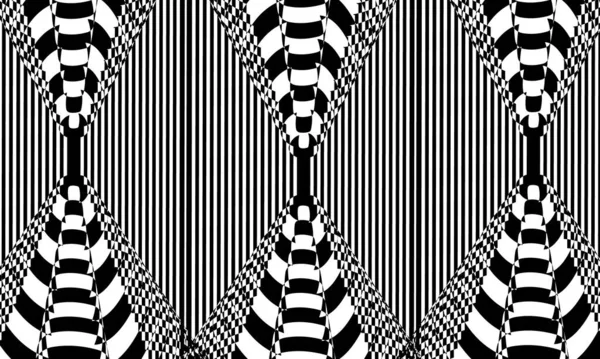 Pop Sanatı Tarzında Siyah Beyaz Soyutlanmış Arka Plan Hipnotik Konsept — Stok Vektör