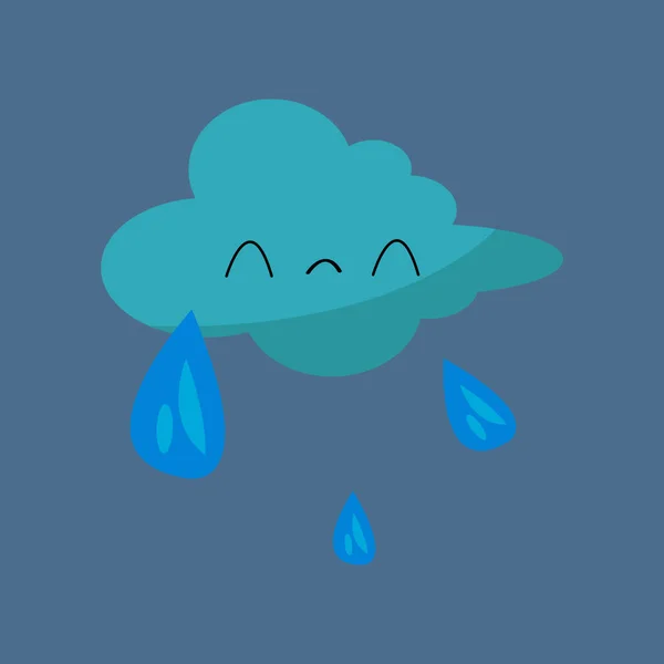 Wolke Cartoon Figur Aus Der Regentropfen Fallen Das Konzept Von — Stockvektor