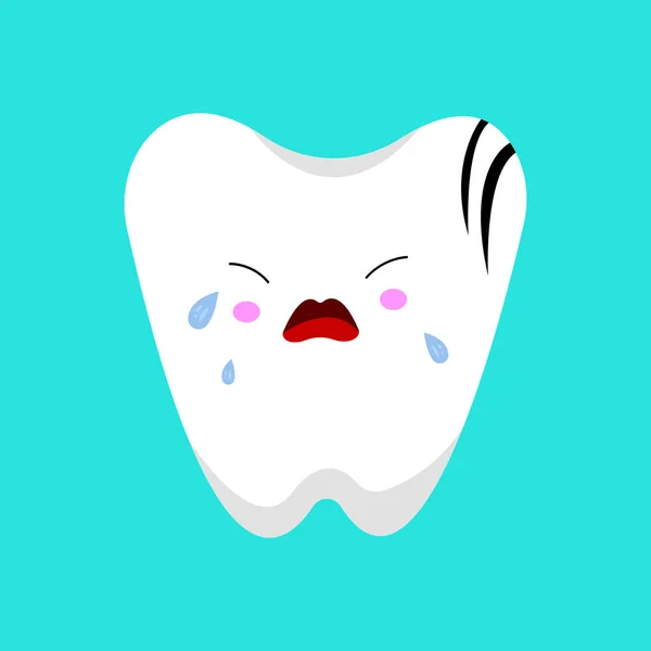 Vector Illustration Illness Tooth Crying — Stock Vector