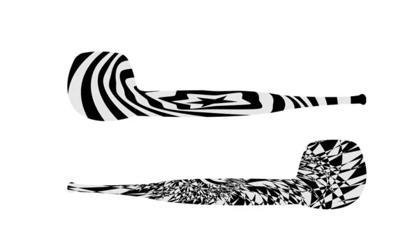 Иллюстрация Курительных Трубок Абстрактными Ребрами Гипнотических Узоров Стиле Поп Арта — стоковый вектор