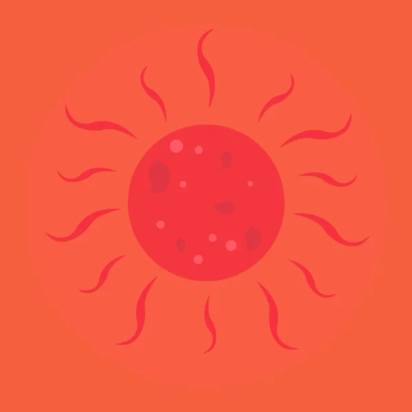 Red alien sun icon. flat illustration of solar ball vector icon for web