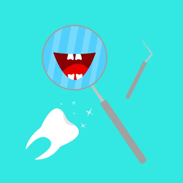 Personnage Dessin Animé Outil Dentaire Heureux Dent Illustration Vectorielle — Image vectorielle