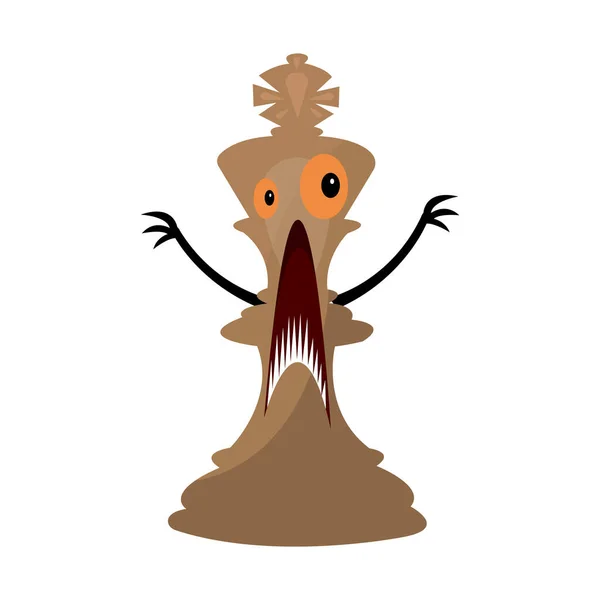 Illustration Der Fantasy Cartoon Monster Schachfigur Mit Gelben Augen Und — Stockvektor