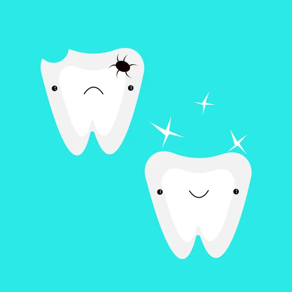 Hygiène Dentaire Buccale Concept Santé Dentaire Caractère Cartoon Dent Blanche — Image vectorielle