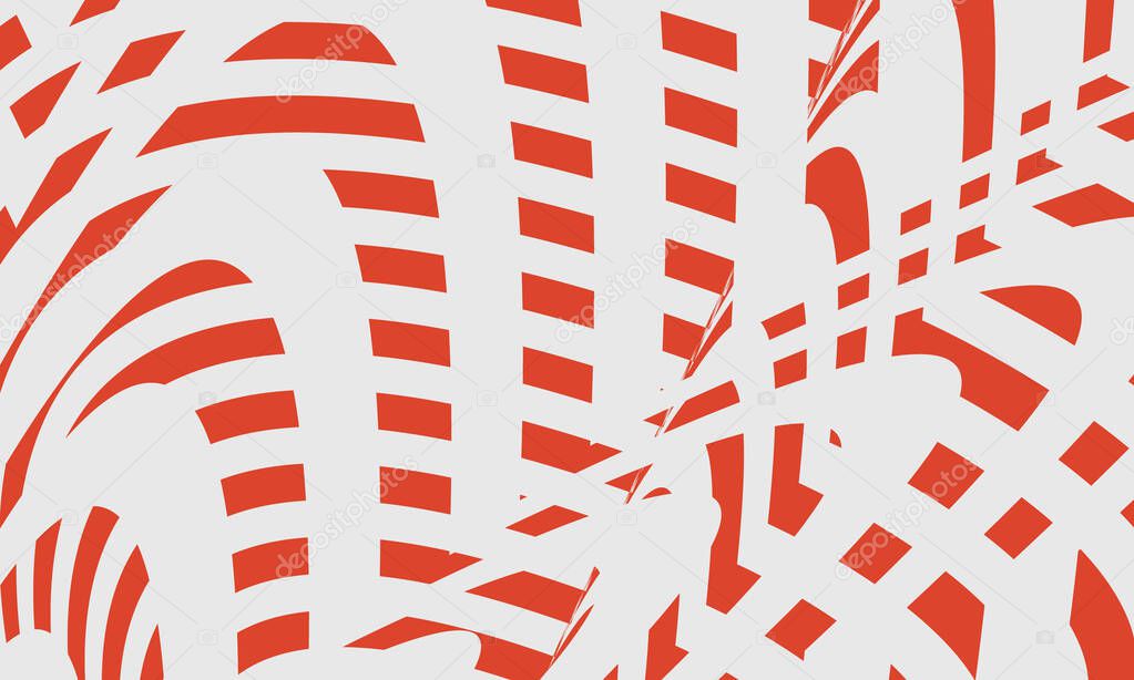 red and grey abstract ribbed background in the style of pop art, wallpaper with the hypnotic creative design concept 