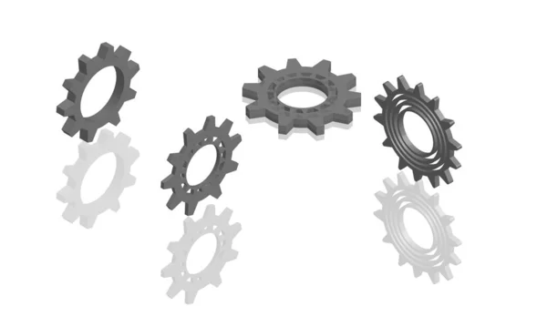 Gears Cogs White Background — Stock Vector