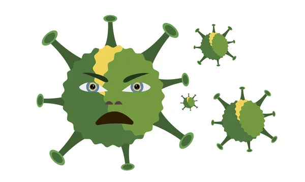 漫画の細菌ウイルスの文字が不満な表現で — ストックベクタ