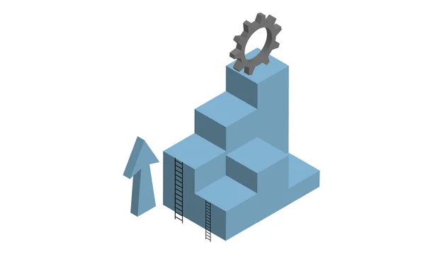 ビジネスとキャリアの成長の概念の等価性ベクトル図 — ストックベクタ