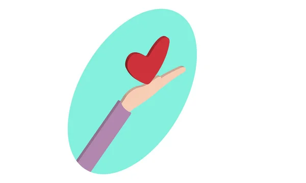 Векторная Иллюстрация Иконы Сердца Рука Держащая Сердце — стоковый вектор