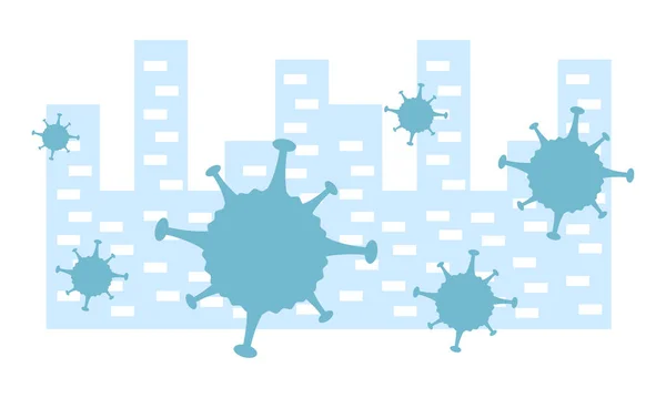 Virus Icon Isometric City Virus Bacteria Vector Illustration White Background — Διανυσματικό Αρχείο