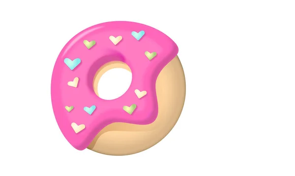 Donut vişneli. beyaz arkaplanda izole