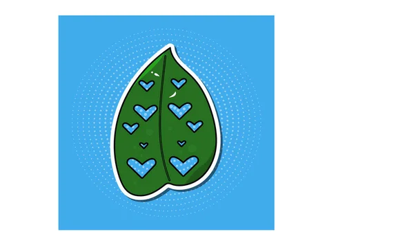 Icono Hoja Tropical Sobre Fondo Azul Isométrico Del Logotipo Del — Vector de stock