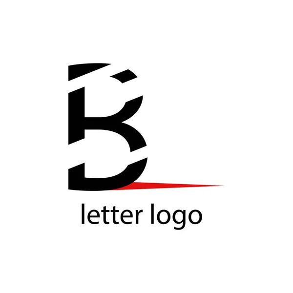 Lettera Nera Freccia Rossa Brillante Logo Moderno Design — Vettoriale Stock